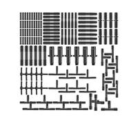 Kit d'assortiment de connecteurs de tuyau sous vide, raccords en plastique, raccords barbelés droits for tuyau de pulvérisation d'eau et d'air, réparation automobile et domestique, 128 pièces