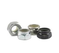 Kit d'assortiment de contre-écrous, 5 pièces-50 pièces M2 M3 M4 M5 M6 M7 M8 M10 M12 en acier avec écrou blocage nylon zinc blanc noir/acier inoxydable(Black Zinc,M8 10pcs)