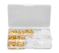 Kit D'assortiment de Cosses de Fil en Laiton, Connecteur Bout à Bout de Fil, Connecteurs de Bornes de Fil, Bornes à Sertir Mâles et Femelles avec Gaine en Nylon