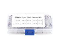 Kit d'assortiment de diodes Zener 200 pièces 10 valeurs 1N4728-1N4737 |Faible Fuite et Chute de Tension |Tension de claquage 3,3 V - 7,5 V/Réparation électronique |Boîte de