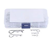 Kit d'assortiment de goupilles fendues R 100 pièces, goupilles fendues en acier au carbone avec boîte de rangement en plastique pour atelier de mécanique automobile, camions,