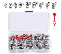 Kit D'Assortiment de Graisseur, M6 M8 M10 Assortiment de Graisseurs, 60 Pièces Graisseur, Filetés de Graissage, Graisseur a Visser avec 10 Pièces Bouchon de Graisseur, pour Équipement Mécanique
