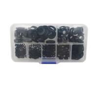 Kit d'assortiment de joints de rondelle plate en Nylon noir, 350 pièces, 7 tailles, M2 .5 M3 M4 M5 M6 M8