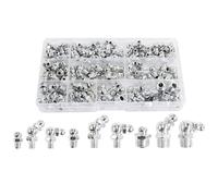 Kit D'assortiment De Mamelon De Graisse Zerk En Acier, Droit, Coudé À 90 Degrés Et À 45 Degrés (M6,M8,M10), 115 Pièces