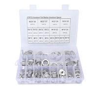 Kit d'assortiment de rondelles d'étanchéité 470 pièces, ensemble de rondelles plates rondes en alliage d'aluminium, kit de rondelles de résistance avec 18 tailles, pour robinets