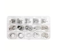 Kit d'assortiment de rondelles plates 1 jeu de rondelles plates Ultra fines M3 à M20 0.1mm .2mm .30mm, Kit joints unis cale fine, boîte en acier inoxydable(600pcs 0.1mm)