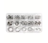 Kit d'assortiment de rondelles plates 1 jeu de rondelles plates Ultra fines M3 à M20 0.1mm .2mm .30mm, Kit joints unis cale fine, boîte en acier inoxydable(600pcs 0.2mm)