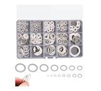 Kit d'assortiment de rondelles plates 320 pièces, joint mince en acier inoxydable 304 0,5/0,8/1 mm d'épaisseur, 15 tailles différentes assorties M3~M20 rondelles de calage pour vis à boulon(0.8mm Thic