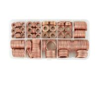 Kit d'assortiment de rondelles plates 400/300/280/200/150/100 pièces rondelles en cuivre joint torique joints Kit de à bague plate assortiment bagues d'étanchéité for voiture avec étui(100Pcs M4-M14)