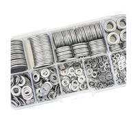 Kit d'assortiment de rondelles plates Ensemble de rondelles plates en acier inoxydable, 360/580 pièces, for la décoration maison, réparation usine, les cuisines, magasins et plus encore(360Pcs)