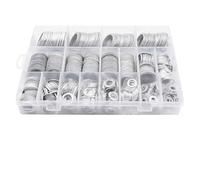 Kit d'assortiment de rondelles plates Joints de bouchon vidange d'huile rondelle, 540/450/360/280/200 pièces, plate en aluminium, combinaison KitM6 M8 M10 M12 M14 M16 M18 M20 M22 M24(540PCS M6-M24)