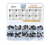 Kit d'assortiment de transistors 10 valeurs 200pcs transistors PNP NPN BC377 BC327 2N2222 2N2907 2N3904 2N3906 S8050 S8550 A1015 C18150 TO-92