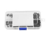Kit d'assortiment de vis 240 pièces, jeu de vis sans tête hexagonales à douille en acier allié DIN916 M3 M8 taille oxyde enduit 12. Grade avec étui de rangement pour machines