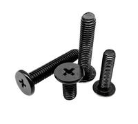 Kit d'assortiment de vis à tête plate ultra-fines cruciformes cruciformes en acier inoxydable 304 plaqué noir M2 M2.5 M3 M4 M5(Set A 285pcs)