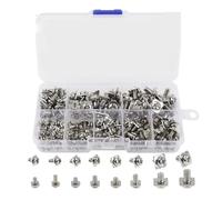 Kit d'assortiment de vis de bornier M3 M3.5 M4 M5, 160 pièces, avec rondelles carrées, vis combinées en acier au carbone nickelé, bricolage