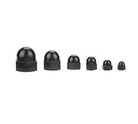 Kit d'assortiment d'écrous borgnes, capuchon à tête bombée en nylon Écrou hexagonal Couronne Écrous borgnes en forme d'écrou borgne 70 pièces M3/M4/M5/M6/M8/M10 noir, blanc (en option)(Noir)