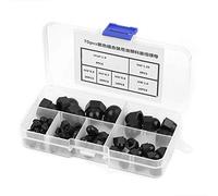 Kit d'assortiment d'écrous borgnes hexagonaux 70 pièces M3/M4/M5/M6/M8/M10 écrou borgne en Nylon écrous hexagonaux à tête dôme (noir)