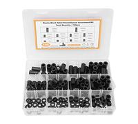 Kit d'assortiment des entretoises en nylon 150pcs en plastique rond Stands en plastique pour vis matériel noir boîte de rangement de différentes tailles incluse