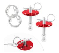 Kit d'Attache Rapide pour Capot de Voiture - 2 Pièces Clip de Goupille pour Fixer le Couvercle et Réduire les Secousses - Accessoires Extérieurs Universels (Rouge)