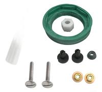 Kit d'attelage de toilettes pour réservoir standard américain - Joint de valve de chasse et boulons de réservoir - Fixations en plastique noir 12 x 12 x 3 cm (avec une clé)