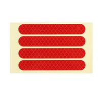 Kit d'autocollant réfléchissant, 4 pièces autocollants réfléchissants haute visibilité avertissement de sécurité bande réfléchissante autocollant pour roue avant arrière de scooter électrique(rouge)