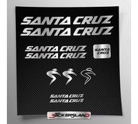 Kit d'autocollants compatible avec cadre VTT Mountainbike et casque | décalcomanies autocollants décalcomanies vélo écritures logos | Stickersland® - Santa (Argent Métallisé Mat)