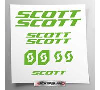 Kit d'autocollants compatible avec le cadre de vélo de montagne MTB et le casque | autocollants décalcomanies vélo inscriptions logos | Stickersland® - Scot (Vert Brillant)