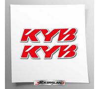 Kit d'autocollants compatible avec les fourches KYB | autocollants pour fourche de moto | Adhésif en vinyle APPLICATION FACILE Impression UV | Stickersland® (Rouge Impression V2)