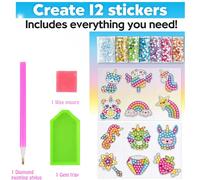 Kit D'autocollants De Peinture Au Diamant Pour Filles Et Garçons,Big Gem,Art Craft,Nairobi,Orn,Animal Sealife,Magical Mosaic,Dot,Sticky Toys,Gifts,12 Create - Type 12pcs Unicorn