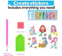Kit D'autocollants De Peinture Au Diamant Pour Filles Et Garçons,Big Gem,Art Craft,Nairobi,Orn,Animal Sealife,Magical Mosaic,Dot,Sticky Toys,Gifts,12 Create - Type 6pcs Mermaid
