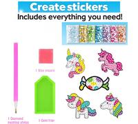 Kit D'autocollants De Peinture Au Diamant Pour Filles Et Garçons,Big Gem,Art Craft,Nairobi,Orn,Animal Sealife,Magical Mosaic,Dot,Sticky Toys,Gifts,12 Create - Type 5pcs Unicorn