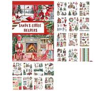 Kit D'autocollants De Scrapbooking Kit De Matériel D'autocollants Décoratifs De Journal De Scrapbooking Pat De Noël Vintage