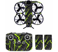 Kit d'autocollants décoratifs pour drone DJI Neo 2 et contrôleur, peau étanche avec décalcomanie et film de protection anti-rayures, 12 options de motifs pour personnalisation DIY (lignes vertes)