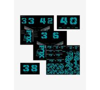 Kit d'autocollants Fox Racing Shox Custom 2021 bleu turquoise