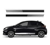 Kit d'autocollants latéraux pour portières de Voiture, pour Yaris. Autocollants en Vinyle imperméables à Faire soi-même. Accessoires extérieurs pour Voiture. Bande autocollante décalcomanies