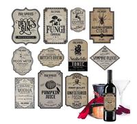 Kit d'autocollants - Lot de douze pour récipients de boissons hantés