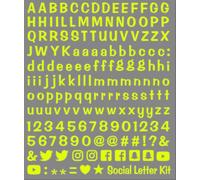 Kit d'autocollants pour les médias sociaux Jaune Fluo