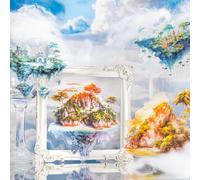 Kit d'autocollants pour scrapbooking, 60 pièces PET Floating Island Thème Aesthetic Stickers décoratifs pour Bullet Journal Accessoires, Journaling,Album photo, Notebook,DIY (Skyrim Phantom Series)