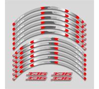 Kit D'autocollants Réfléchissants Étanches Jantes 17 Pouces Pneus Moyeux Roue Compatible pour pour XJ6 Autocollants de Roue durables(Style 6)