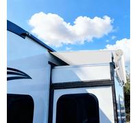 Kit d'Auvent Extensible pour Camping-car, Auvent de Toit Extensible, Couverture Complète - Aspect Propre et Homogène, Protection Robuste pour Camping-cars, Caravanes, Quintes Roues(White,200cm/78.7in)