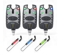 Kit d'avertissement de touche de pêche et swinger LED - 3 couleurs LED - Alarme pour la pêche à la carpe - Avec poche zippée PESON