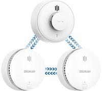 Kit D'Avertisseurs De Fumée,De Chaleur Et De Monoxyde De Carbone Interconnectés Sans Fil,Pré-Connectés,Avec Déclenchement À Distance (2 Fumée + 1 Chaleur)
