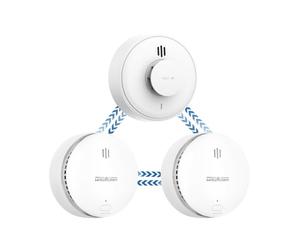 Kit d'avertisseurs de fumée, de Chaleur et de monoxyde de Carbone interconnectés sans Fil, pré-connectés, avec déclenchement à Distance (2 Fumée + 1 Chaleur)