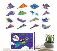 Kit d'avion en papier | 16 modèles de jouets pliants | Kit de papier créatif pré-collé | Pour maison de voyage, anniversaire, salle de vacances, apprentissage de la famille à l'école intérieure de 6 à