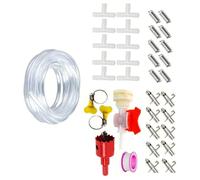 Kit de 10/20 pièces anti-fuite pour animaux de compagnie comprenant un tuyau en PVC et un arroseur galvanisé pour lapins, hamsters, kits d'arrosage automatique