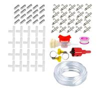 Kit de 10/20 pièces anti-fuite pour animaux de compagnie comprenant un tuyau en PVC et un arroseur galvanisé pour lapins, hamsters, arroser l'eau potable