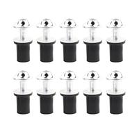 Kit de 10 Boulons Universels pour Pare-Brise de Moto, Vis Hexagonales M5 avec Écrous de Cache, Fixation pour la Plupart des Modèles de Moto, Scooter et Quad (Argent)