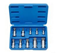 Kit de 10 douilles étoile pour CR-V avec construction en acier au chrome vanadium et support pour plusieurs interfaces d'entraînement dans les paramètres mécaniques (B)
