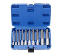 Kit de 10 douilles étoile pour CR-V avec construction en acier au chrome vanadium et support pour plusieurs interfaces d'entraînement dans les paramètres mécaniques (A)
