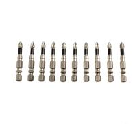 Kit de 10 embouts de tournevis cruciformes avec aimants compatibles avec les pointes H2, embouts longs antidérapants en alliage d'acier pour tournevis électriques, tige hexagonale de 6,35 mm, 50 mm et